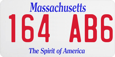 MA license plate 164AB6