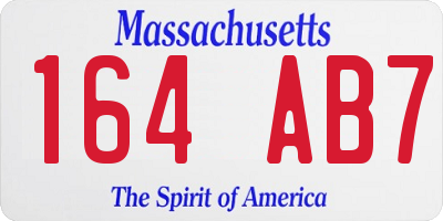 MA license plate 164AB7