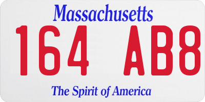 MA license plate 164AB8