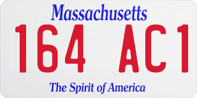 MA license plate 164AC1
