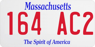 MA license plate 164AC2