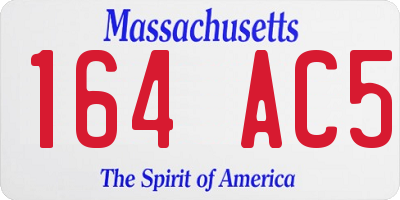 MA license plate 164AC5