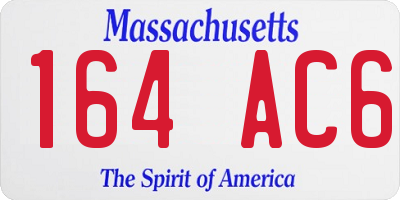 MA license plate 164AC6