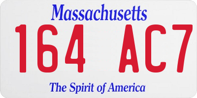 MA license plate 164AC7