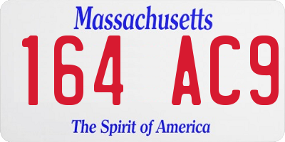 MA license plate 164AC9