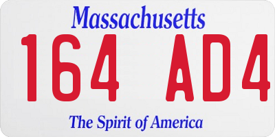 MA license plate 164AD4