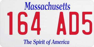 MA license plate 164AD5