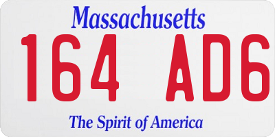 MA license plate 164AD6