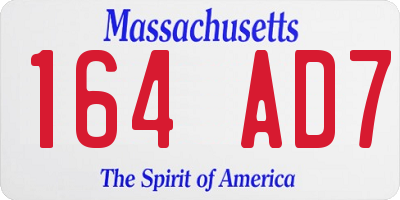 MA license plate 164AD7