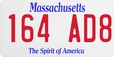 MA license plate 164AD8