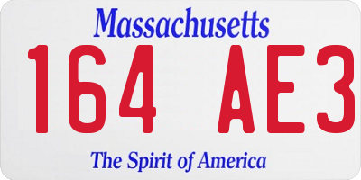 MA license plate 164AE3