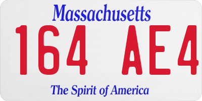 MA license plate 164AE4