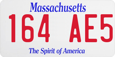 MA license plate 164AE5