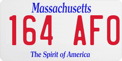 MA license plate 164AF0