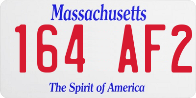 MA license plate 164AF2
