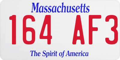 MA license plate 164AF3