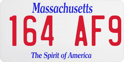 MA license plate 164AF9