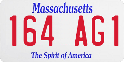 MA license plate 164AG1