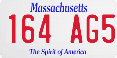 MA license plate 164AG5