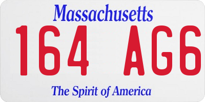 MA license plate 164AG6