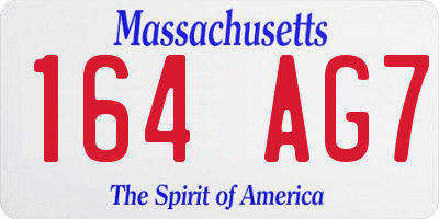 MA license plate 164AG7