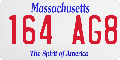 MA license plate 164AG8