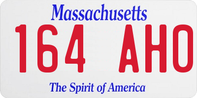 MA license plate 164AH0