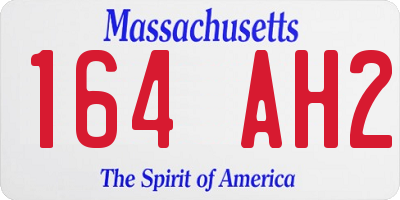 MA license plate 164AH2