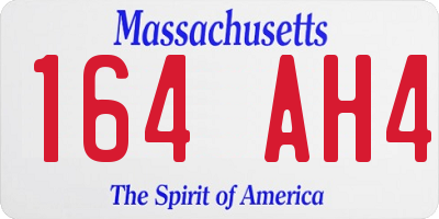 MA license plate 164AH4