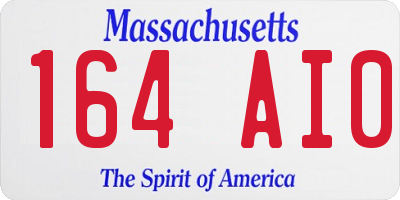 MA license plate 164AI0