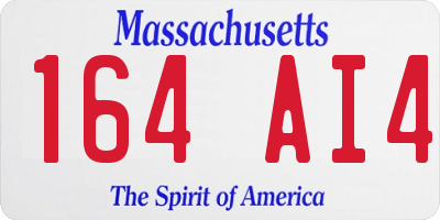 MA license plate 164AI4