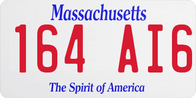 MA license plate 164AI6