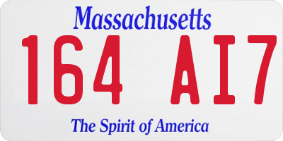 MA license plate 164AI7