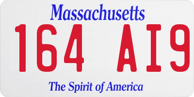 MA license plate 164AI9