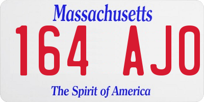 MA license plate 164AJ0