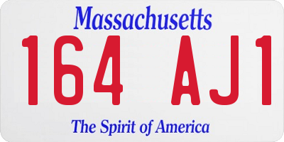 MA license plate 164AJ1