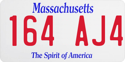 MA license plate 164AJ4