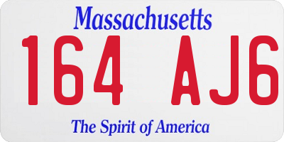 MA license plate 164AJ6