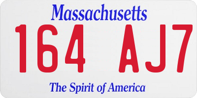 MA license plate 164AJ7
