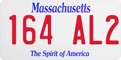 MA license plate 164AL2