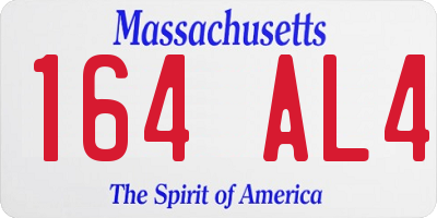 MA license plate 164AL4