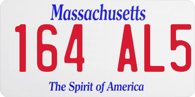 MA license plate 164AL5