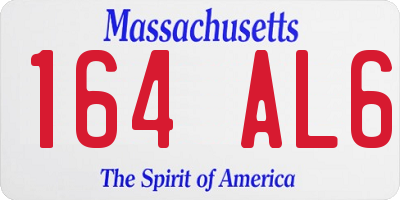 MA license plate 164AL6