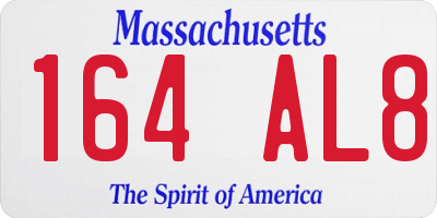 MA license plate 164AL8