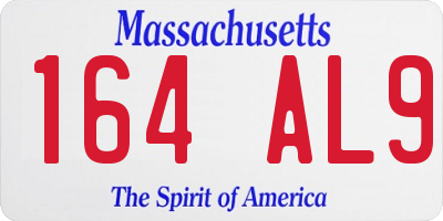 MA license plate 164AL9