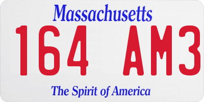 MA license plate 164AM3
