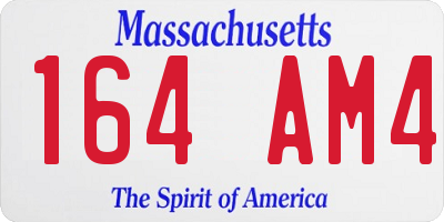 MA license plate 164AM4