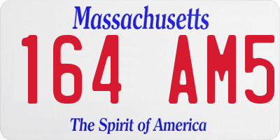 MA license plate 164AM5