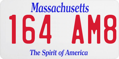 MA license plate 164AM8