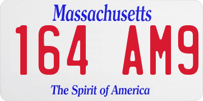 MA license plate 164AM9